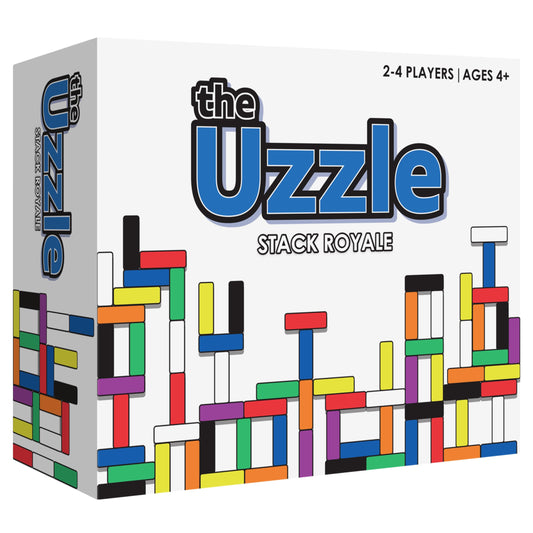 The Uzzle Stack Royale wooden blocks for fast, colorful structure-building fun.