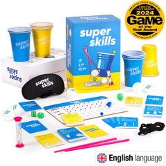The World Game Super Skills cups pyramid demonstrates dexterity for family-friendly play.
