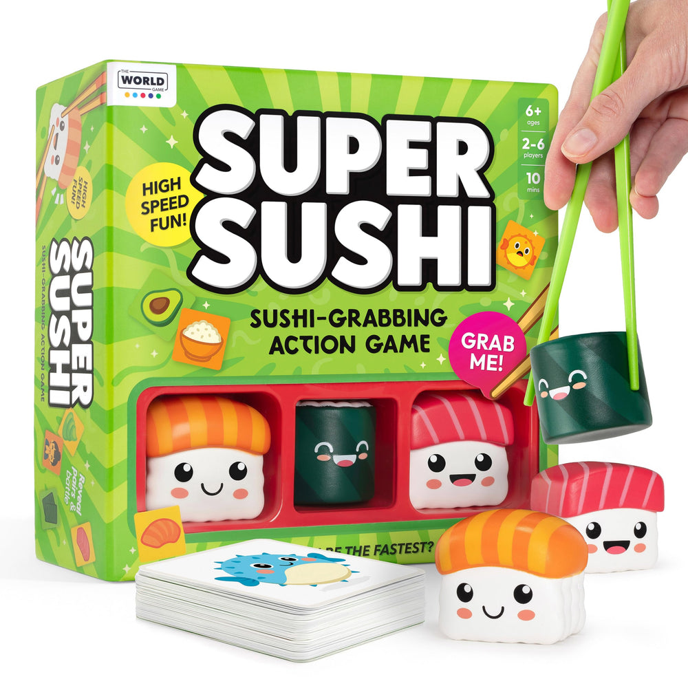 The World Game Super Sushi deck ready for fast family rounds.