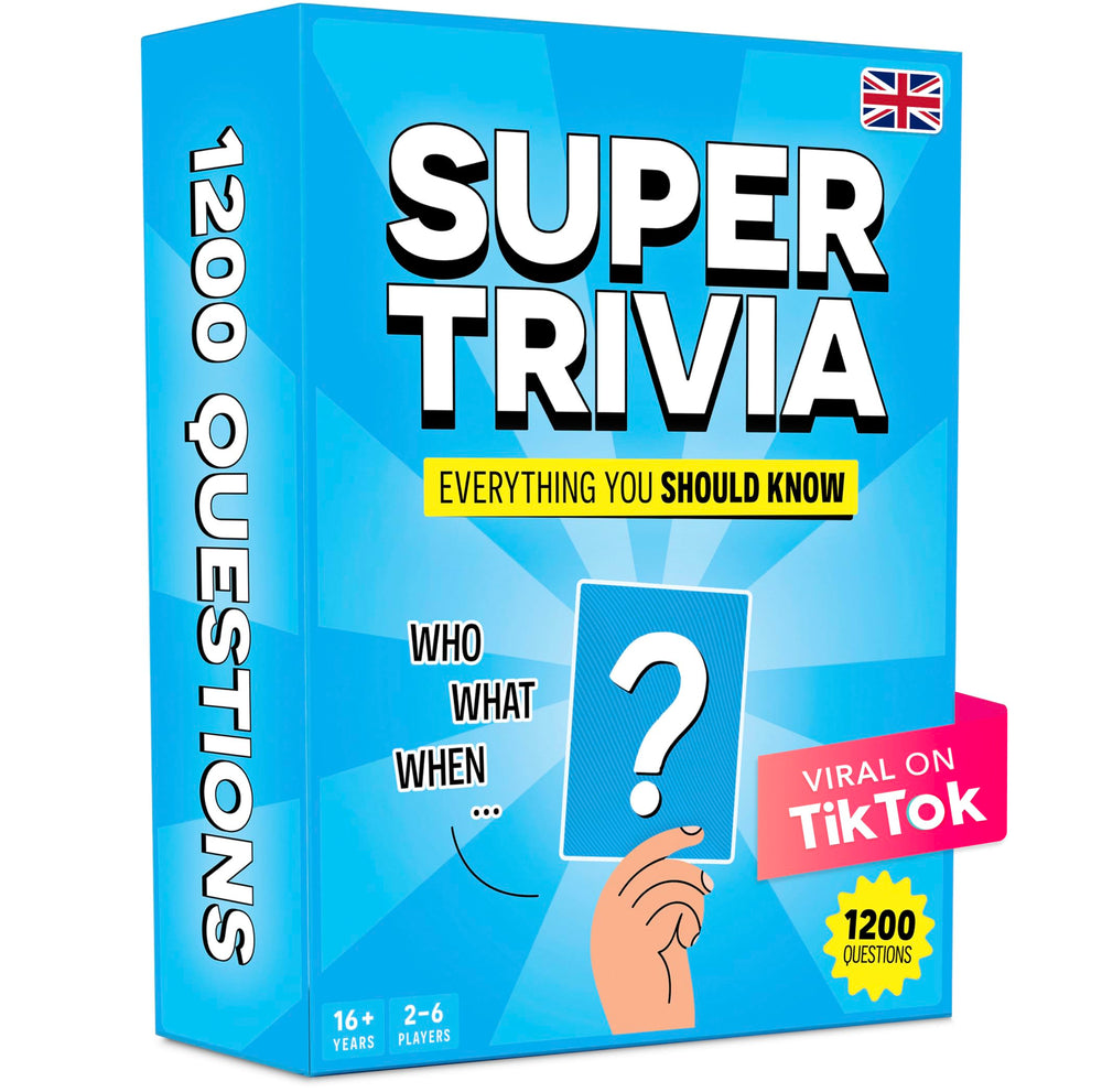 The World Game Super Trivia dice and cards spark lively game nights.