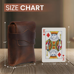 TheAntiq brown leather multipurpose card case holds cash and SD cards for everyday organization.