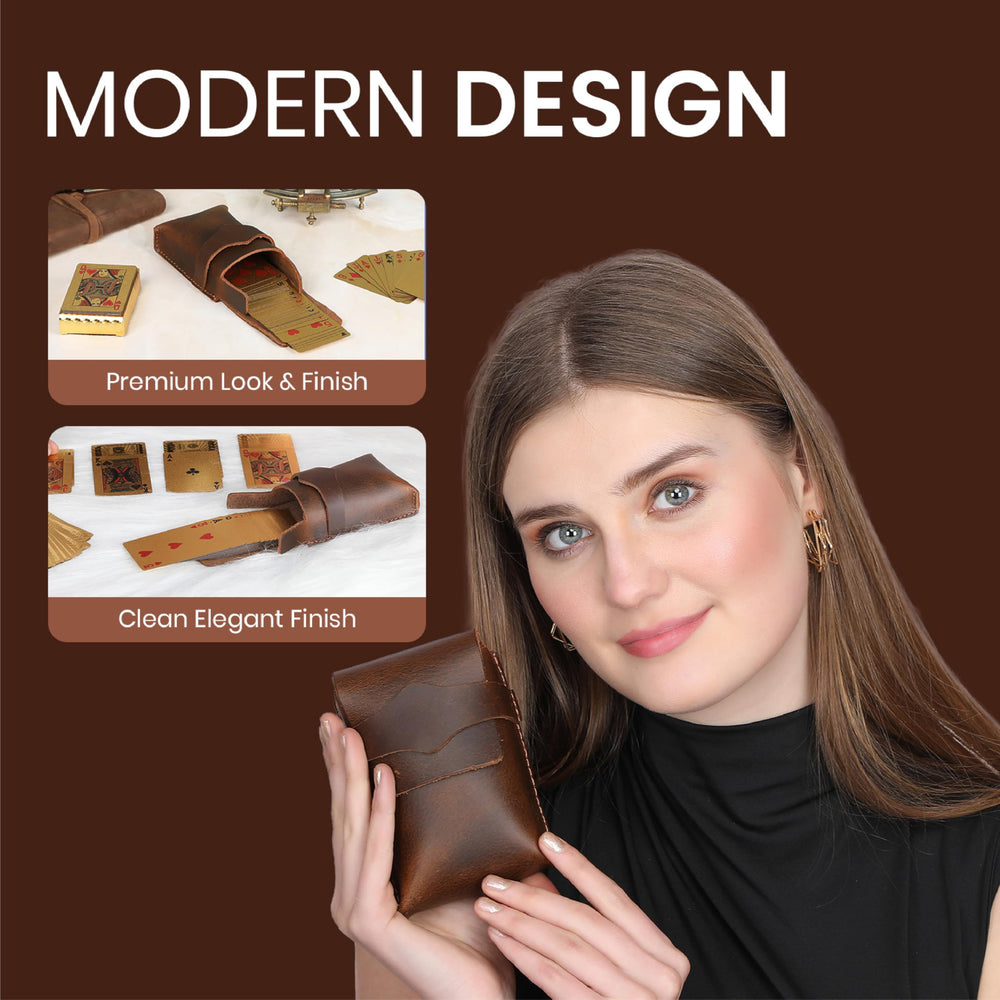 TheAntiq brown leather design adds sophistication for work or casual use.