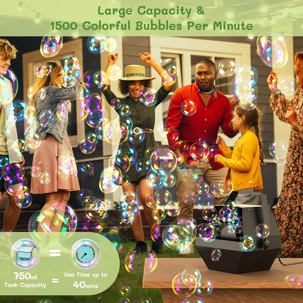 Theefun Bubble Machine metal body showcases durability for outdoor events.