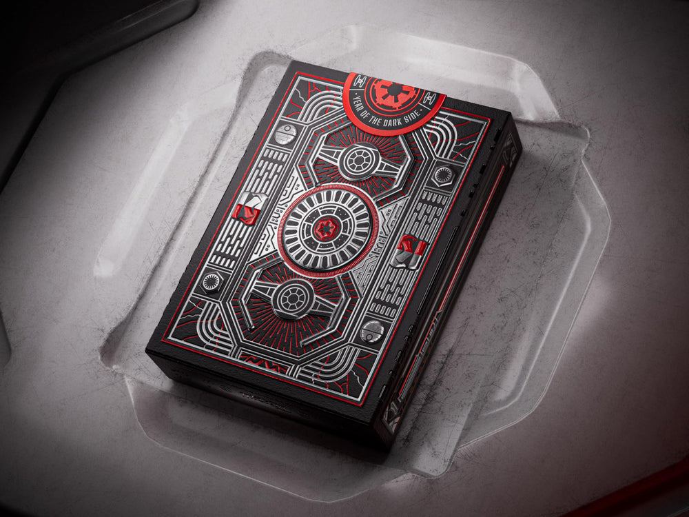 Theory11 Death Star foil detail elevating the deck’s dramatic sci-fi vibe.