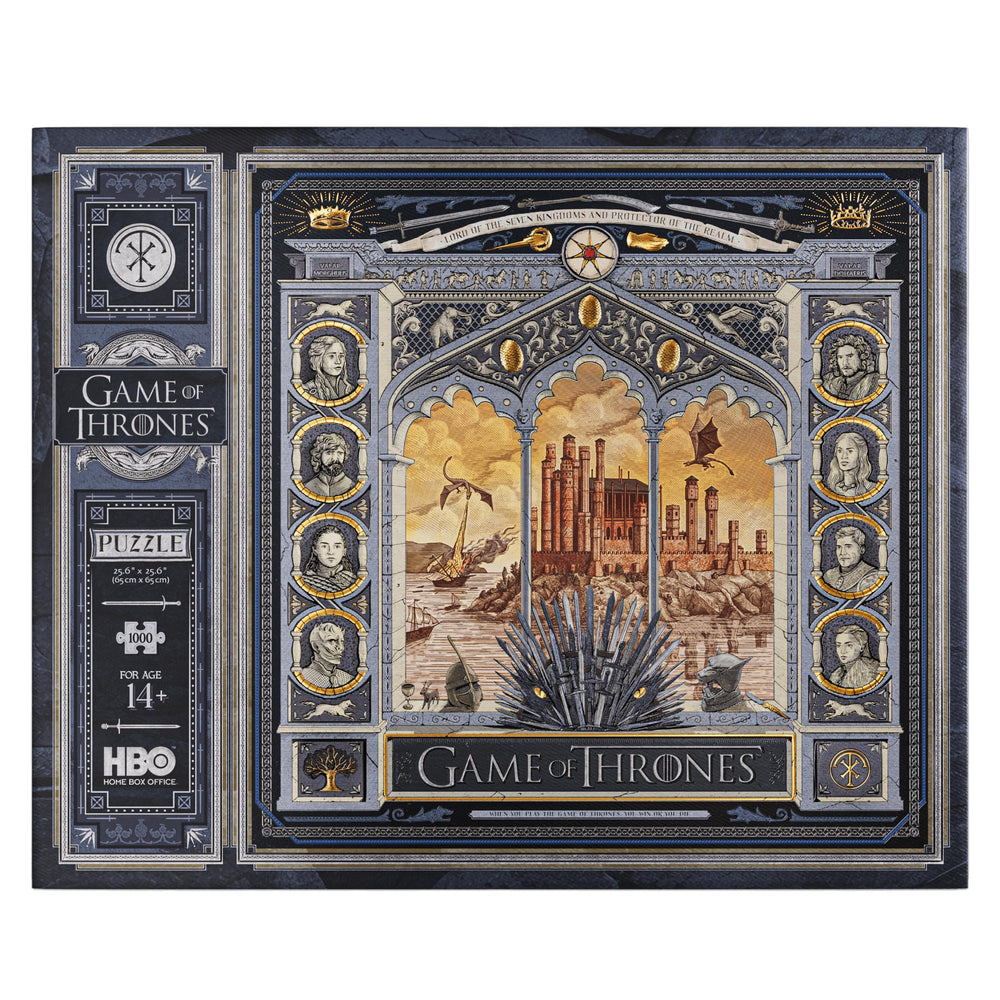 theory11 Game of Thrones premium puzzle with gold foil details adds luxury visual depth