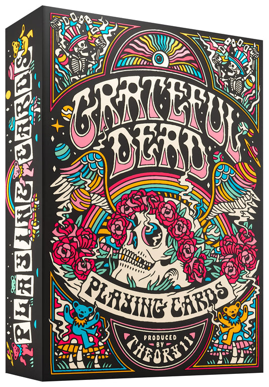 theory11 Grateful Dead premium deck front face artwork highlights Skull and Roses for display and play