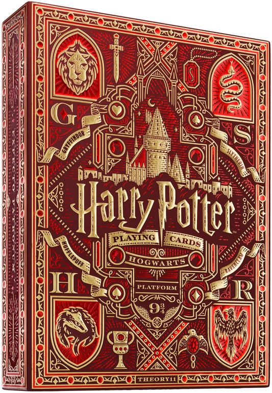 theory11 Harry Potter Gryffindor red deck box with gold foil, ideal for display