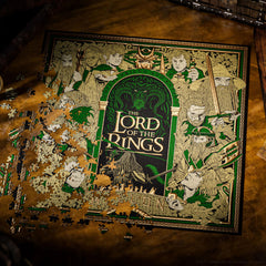 theory11 lord of the rings puzzle artwork detail shows iconic characters and Middle-earth scenery