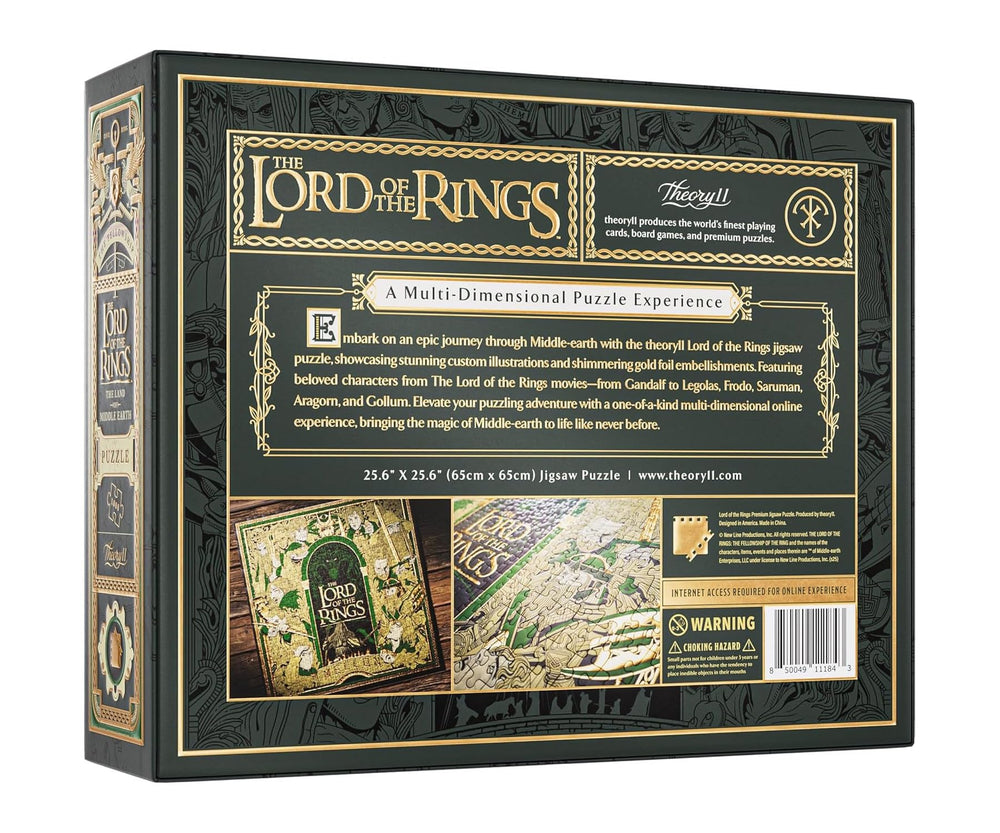 theory11 lord of the rings puzzle box packaging highlights premium contents and foil accents