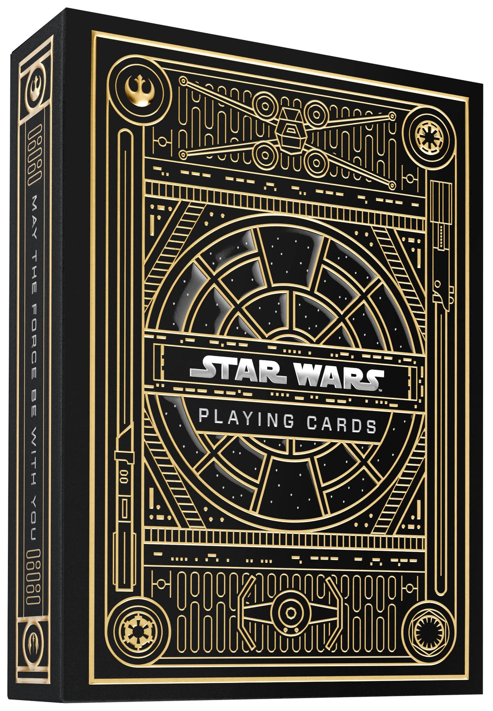 theory11 Star Wars gold foil front packaging highlights galactic design and collector appeal.