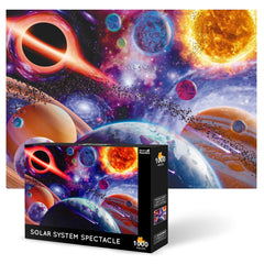 Theo's Puzzles 1000-piece space puzzle with galaxy design for family-friendly evenings