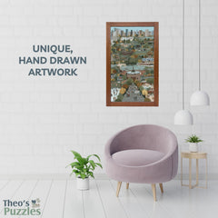 Theo's Puzzles Central Park Autumn bonus poster assists quick reference during solving