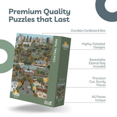 Theo's Puzzles Central Park Autumn non-glare matte finish reduces reflections for easy viewing