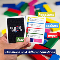 Therapy U Breaking Barriers Down questions cards highlight 208 prompts for emotional exploration.