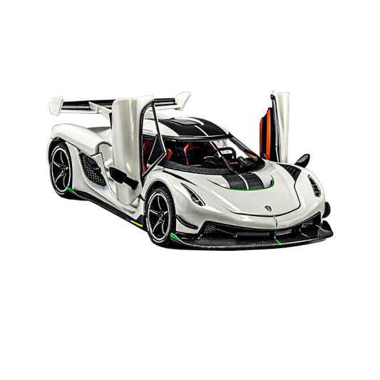 Therina Koenigsegg Jesko 1/24 front view shows alloy body for display.