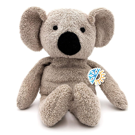 Thermal-Aid Olli Koala with washable plush cover for easy cleaning.