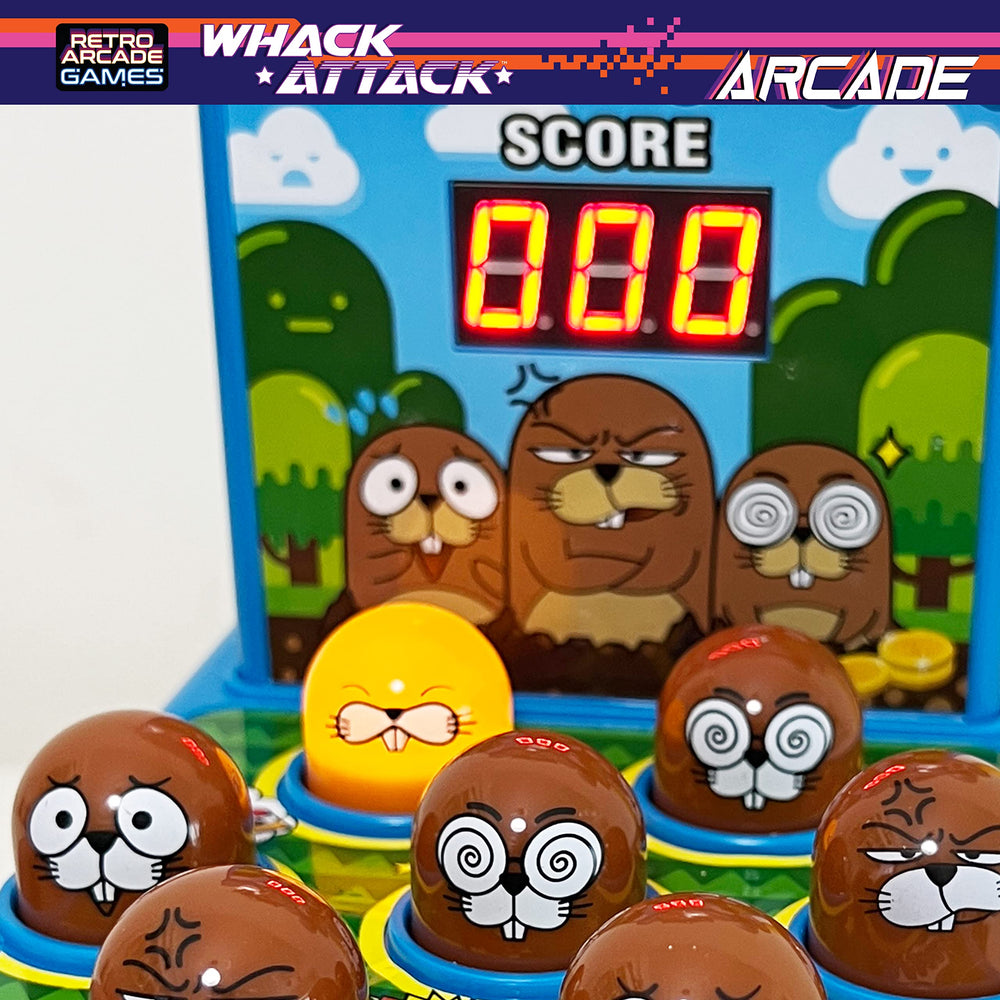 Thin Air Brands Whack Attack Arcade box includes everything you need to start