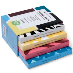 Think Tank Scholar flash cards showing 600 math facts on the front for quick practice