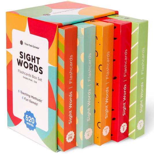 Think Tank Scholar sight words flash cards pack for classroom reading practice.