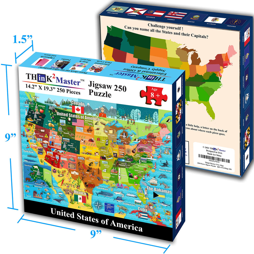 Think2Master USA map puzzle used as a family activity in a classroom or living room