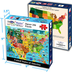 Think2Master USA map puzzle used as a family activity in a classroom or living room