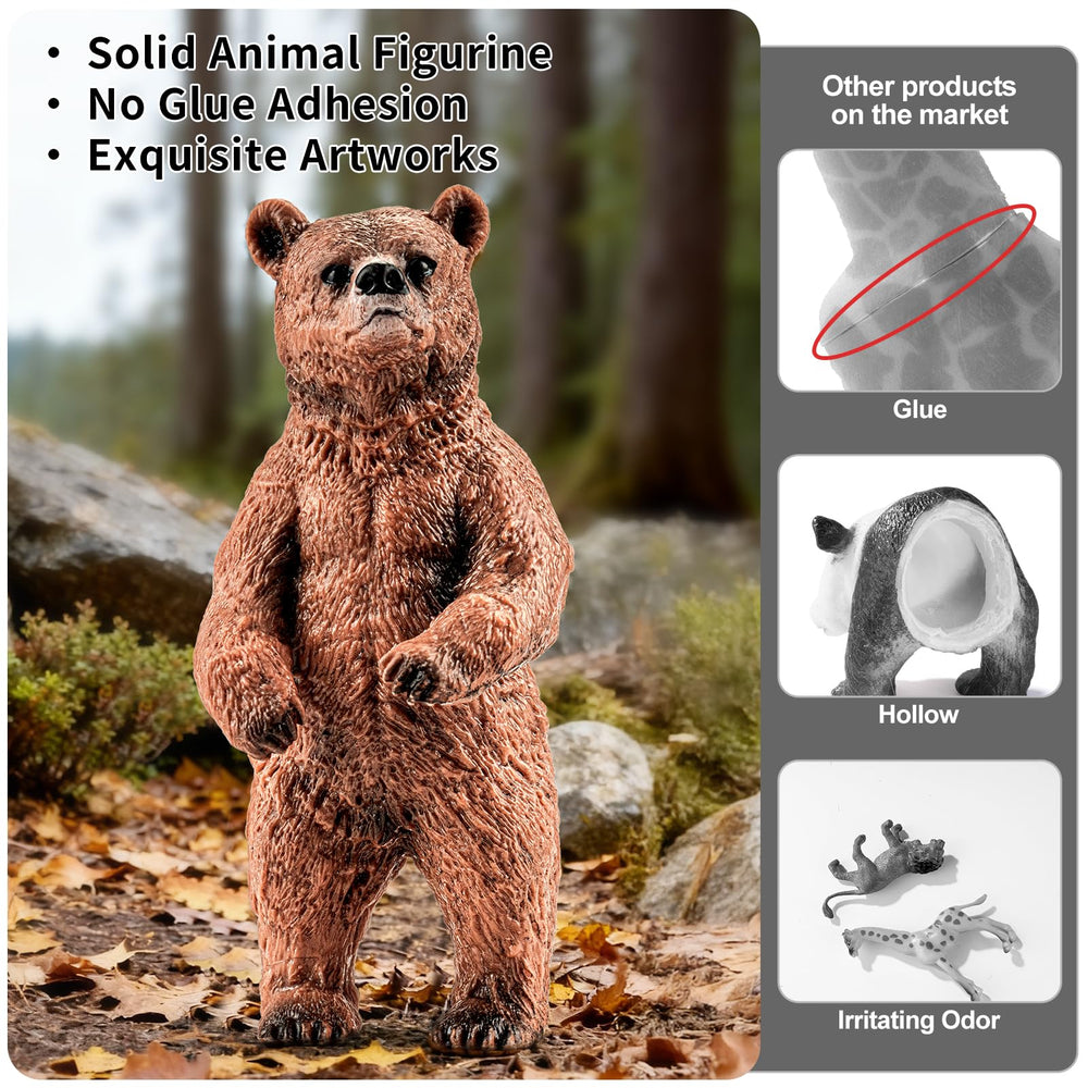 THINKBAY gray wolf figurine supports storytelling and fine motor skills.