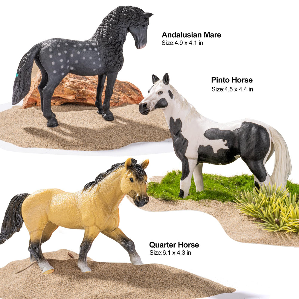 THINKBAY Friesian white horse figurine for graceful display and pretend riding