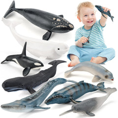 THINKBAY blue whale figurine for imaginative play and classroom display.