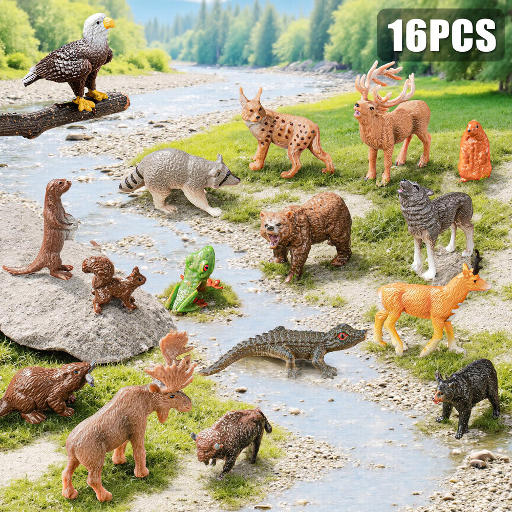 THINKBAY brown bear figurine with hand-painted texture for lifelike pretend play