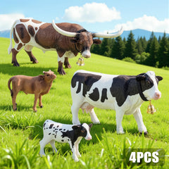ThinkBay Holstein cow figurine with bright colors for classroom storytelling
