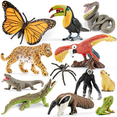 THINKBAY rainforest macaw figurine for imaginative play and color recognition