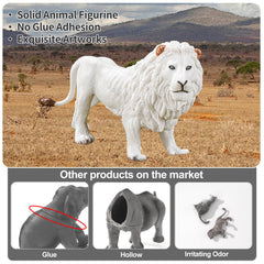 THINKBAY White Lion cub toy with realistic fur texture enhances pretend play
