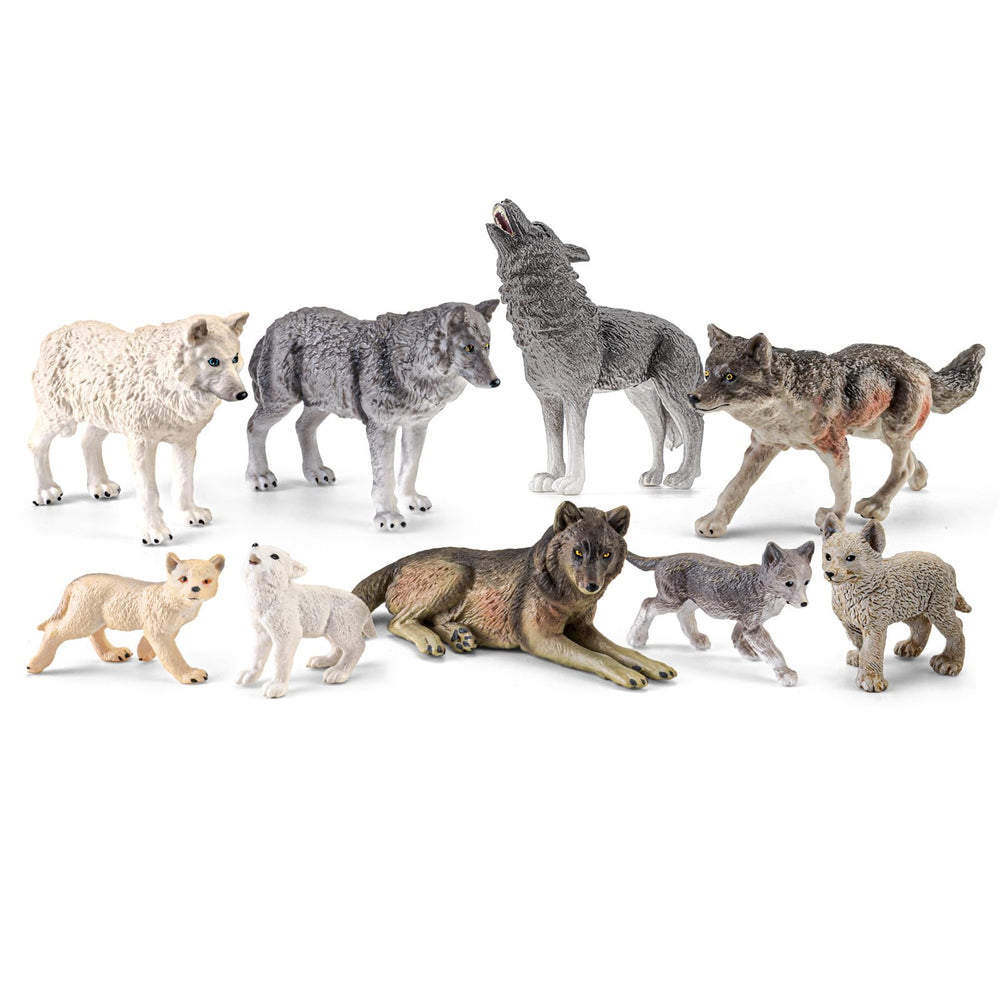 THINKBAY Wolf family set visuals enable forest storytelling during playtime.
