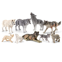 THINKBAY Wolf family set visuals enable forest storytelling during playtime.