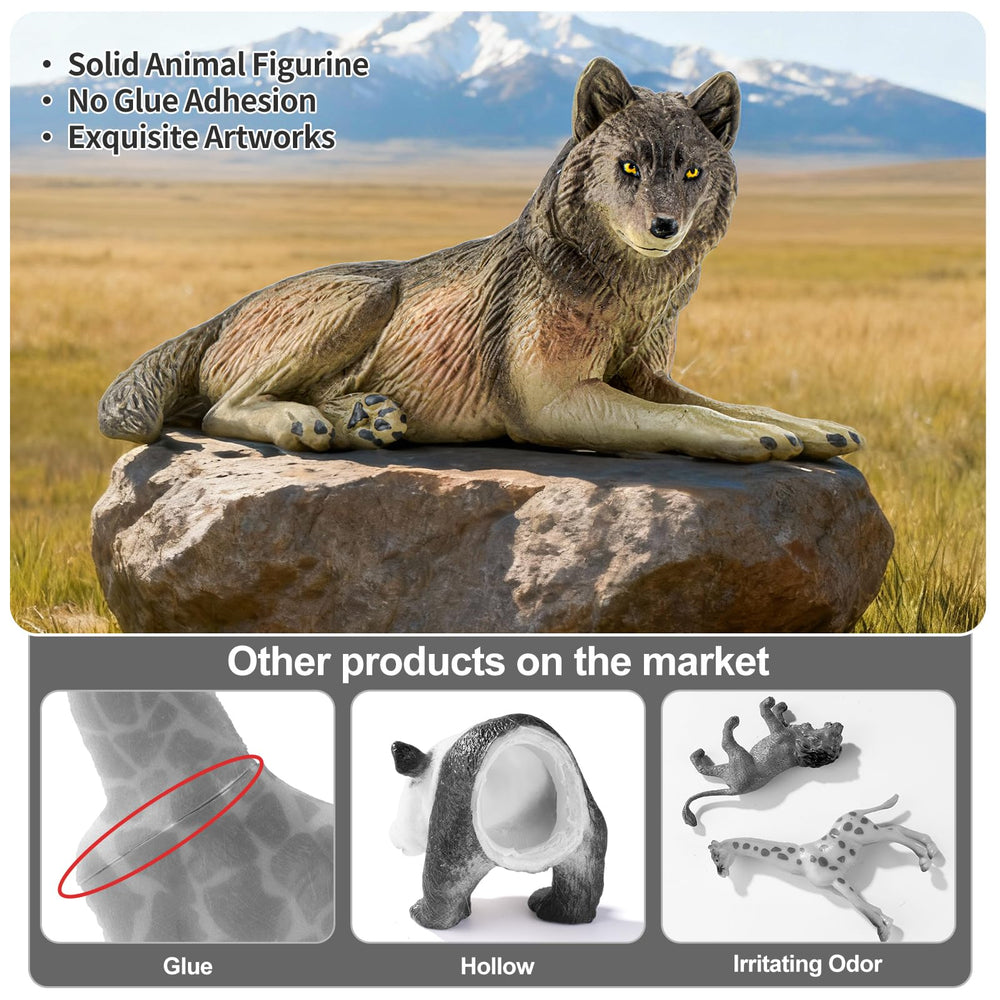 THINKBAY Wolf figurines make a great gift, party favor, or cake topper.