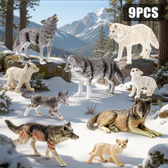 THINKBAY Wolf figurines hand-painted with lifelike textures support realistic role-play.