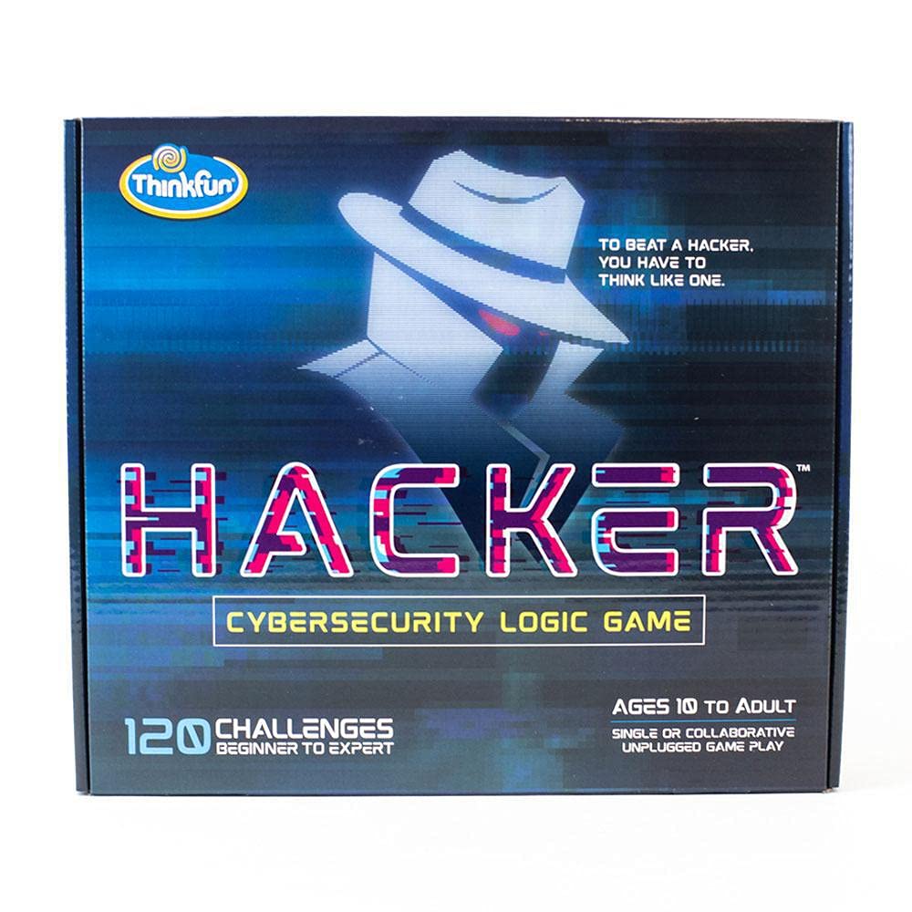 ThinkFun Hacker transaction tiles depict data flows during puzzles.