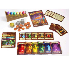 ThinkFun Mystic Market ingredient cards spread, showcasing diverse options for value-based decisions.