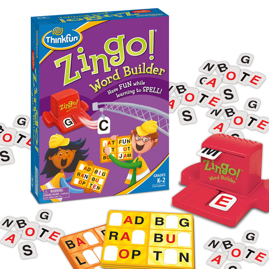 ThinkFun Zingo Word Builder tiles ready for quick three-letter word practice