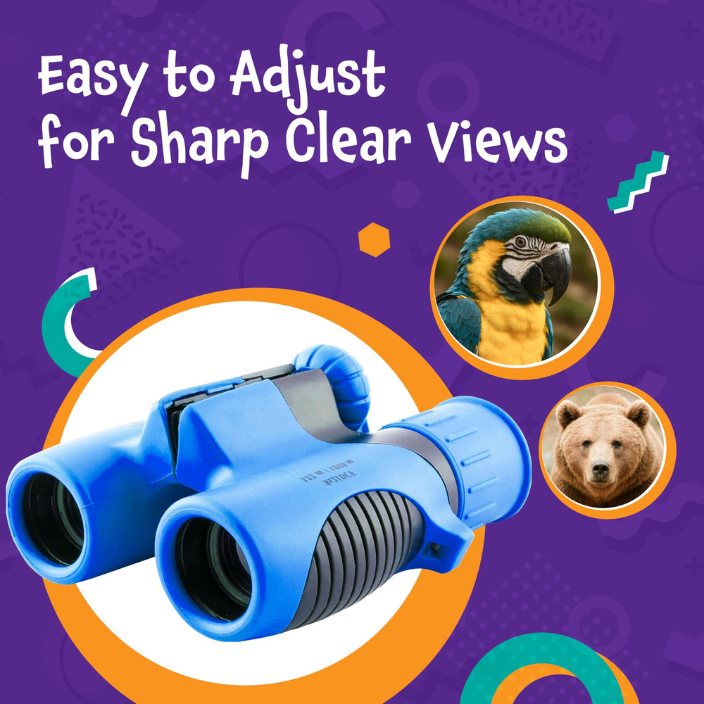 Think Peak binoculars' shock-resistant body withstands active outdoor play.