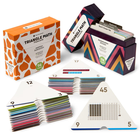 Think Tank Scholar triangle math flash cards visual aids support quick problem comprehension