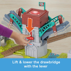 Thomas and Friends bridge button press reveals sounds and music.