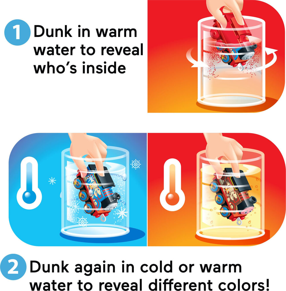 Thomas & Friends ice water color change reveals different colors on the engine.