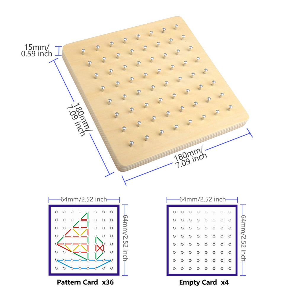 Thoth Montessori Geoboard durable wooden construction for long term use