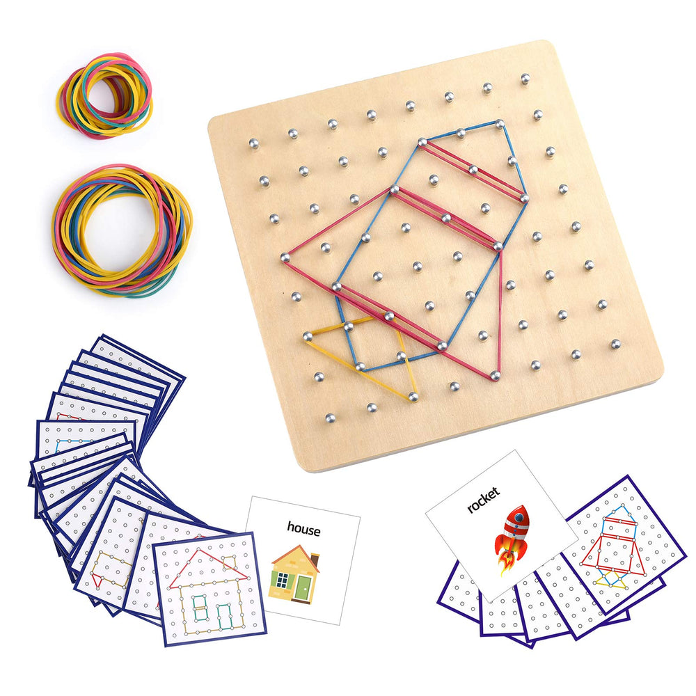 Thoth Montessori Geoboard wooden board with nails for hands on geometry exploration