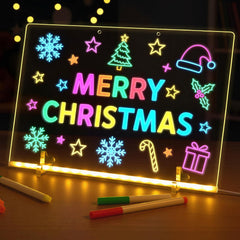 Three Otters LED note board with 7 colors provides vibrant glow for kids' doodles.