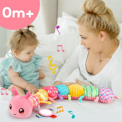 Thremhoo caterpillar plush body is soft and safe for cuddling during naps.