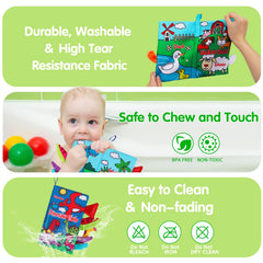 Thremhoo crinkle sound page provides auditory stimulation during quiet tummy time.