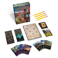 Cartographers Heroes map sheets spread for quick, replayable family strategy nights