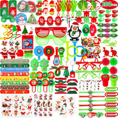 Thuodo 200Pcs Christmas favors variety pack with colorful toys for kids and party gifts
